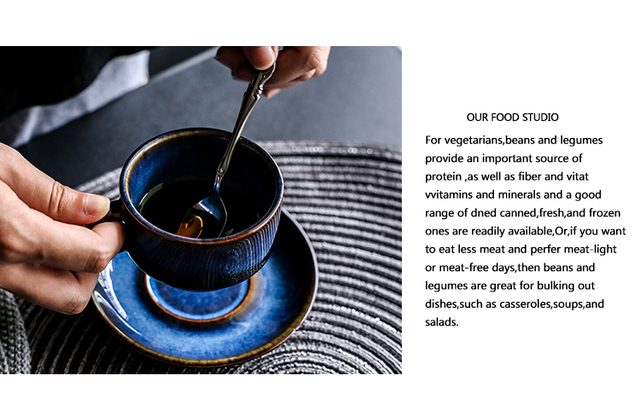 Zestaw filiżanek retro ceramika - kawa, mleko, woda, śniadaniowe: kubki ceramiczne z naczyniem zastawa stołowa - Wianko - 4