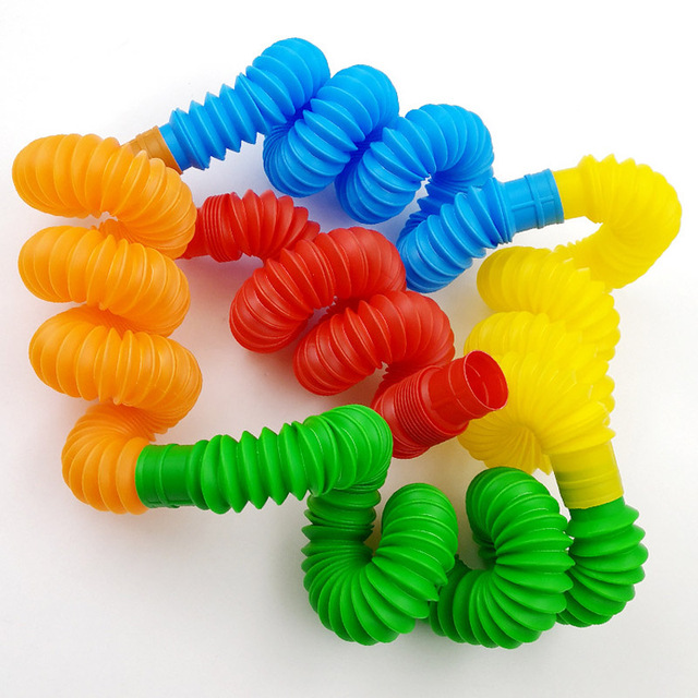 Zabawka sensoryczna antystresowa - rurki i łańcuch do zgniatania z 48 węzłami - Wianko - 4