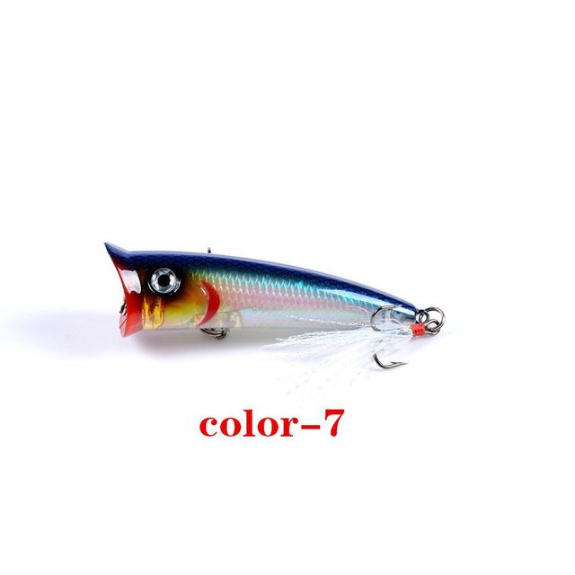 Sztuczna przynęta wędkarska Topwater Wobbler z piórkiem - 7.8cm, 10.5g - Wianko - 11