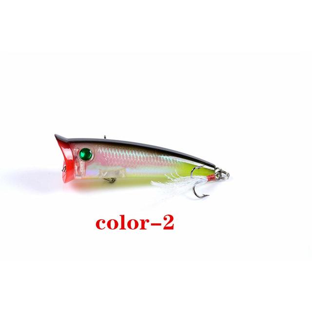 Sztuczna przynęta wędkarska Topwater Wobbler z piórkiem - 7.8cm, 10.5g - Wianko - 6