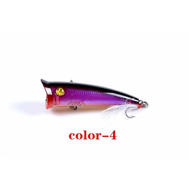 Sztuczna przynęta wędkarska Topwater Wobbler z piórkiem - 7.8cm, 10.5g - Wianko - 8