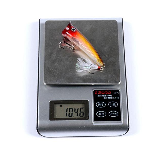 Sztuczna przynęta wędkarska Topwater Wobbler z piórkiem - 7.8cm, 10.5g - Wianko - 12