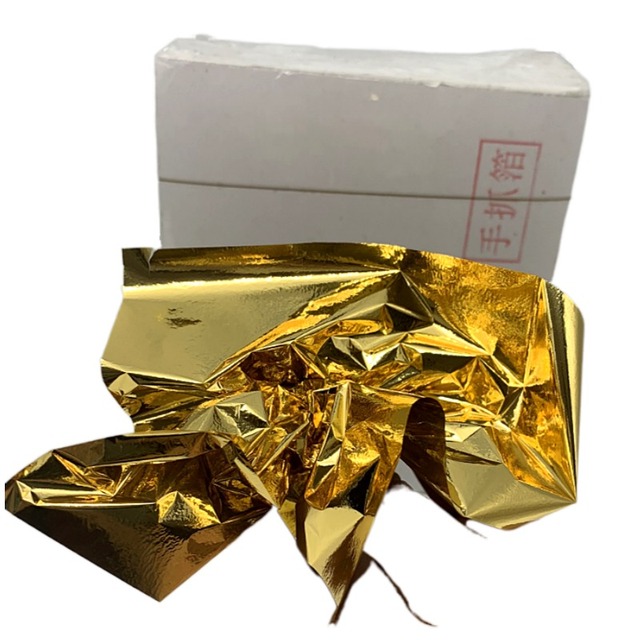 100 sztuk arkuszy papieru złocenie metalowe liście imitacja złota srebrny liść do rzemiosła artystycznego DIY dekoracje świąteczne - Wianko - 5