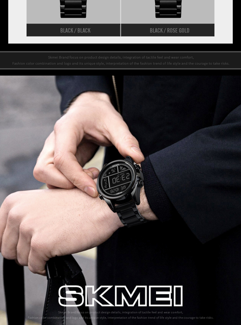 SKMEI luksusowy cyfrowy zegarek męski w kolorze złotym, wodoodporny z wyświetlaczem chronograficznym oraz luminous, idealny na casualowe okazje - Wianko - 4