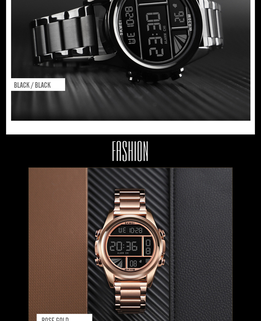SKMEI luksusowy cyfrowy zegarek męski w kolorze złotym, wodoodporny z wyświetlaczem chronograficznym oraz luminous, idealny na casualowe okazje - Wianko - 15