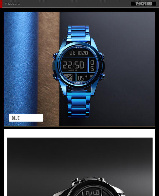 SKMEI luksusowy cyfrowy zegarek męski w kolorze złotym, wodoodporny z wyświetlaczem chronograficznym oraz luminous, idealny na casualowe okazje - Wianko - 14