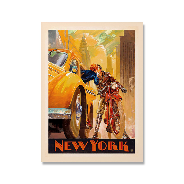 Plakat vintage z romantycznym krajobrazem piątej Alei w Nowym Jorku, USA - ozdobne malarstwo na płótnie - Wianko - 13