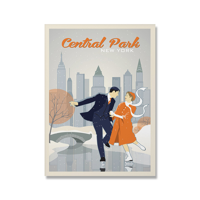 Plakat vintage z romantycznym krajobrazem piątej Alei w Nowym Jorku, USA - ozdobne malarstwo na płótnie - Wianko - 11