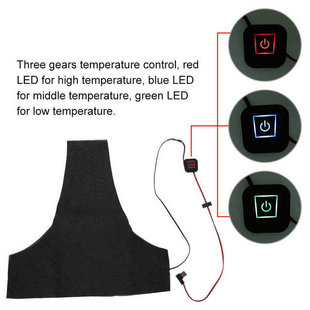 Zmywalna kamizelka grzewcza elektryczna Pad 3 bieg regulowana temperatura USB tkanina grzewcza - Wianko - 4