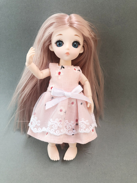 BJD Doll 16 cm z 13 ruchomymi stawami, kostiumem księżniczki i wielokolorowymi włosami - prezent dla dziewczyny - Wianko - 11