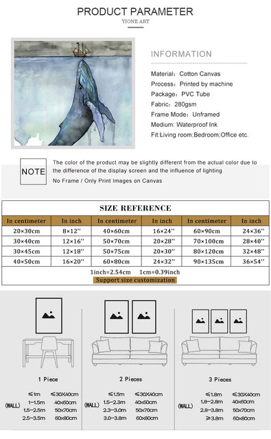Błękitne morze zwierząt - plakat z wydrukiem artystycznym Nordic Whale Shark - Wianko - 1