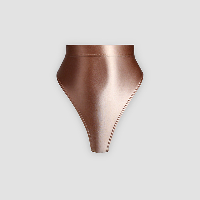 Błyszczące spodnie XCKNY w kształcie litery T z wysokim stanem i seksownym bikini - Wianko - 8