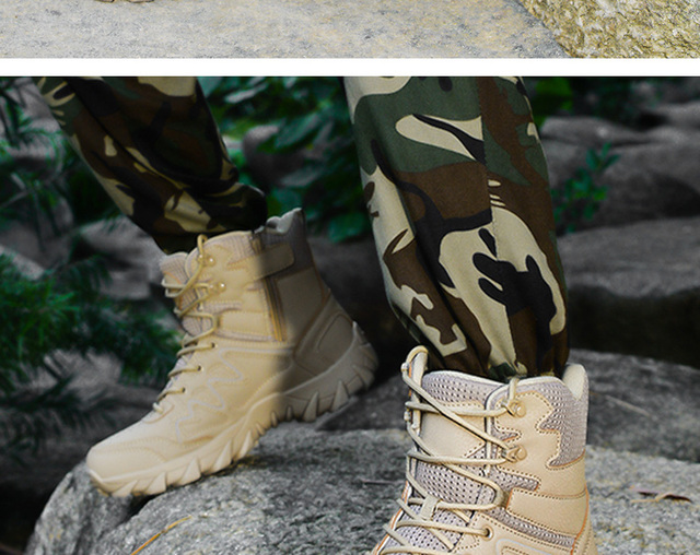 Zimowe buty wojskowe męskie Trekking górskie Combat - czarne - Wianko - 7