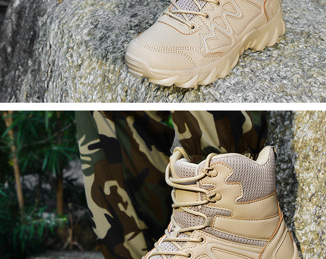 Zimowe buty wojskowe męskie Trekking górskie Combat - czarne - Wianko - 8