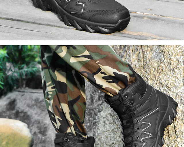 Zimowe buty wojskowe męskie Trekking górskie Combat - czarne - Wianko - 12