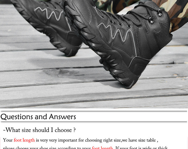 Zimowe buty wojskowe męskie Trekking górskie Combat - czarne - Wianko - 15