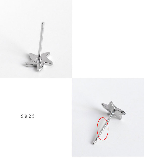 Kolczyki wkręty damskie rozgwiazda Design 925 srebro - Wianko - 11
