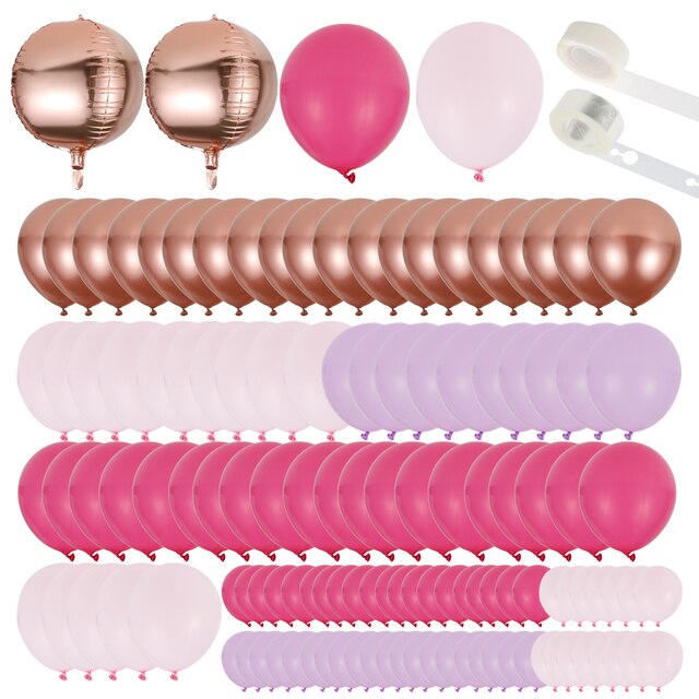 126 sztuk różowych balonów lateksowych z połączeniem różowego złota - idealne do dekoracji urodzin i wesel - Wianko - 10