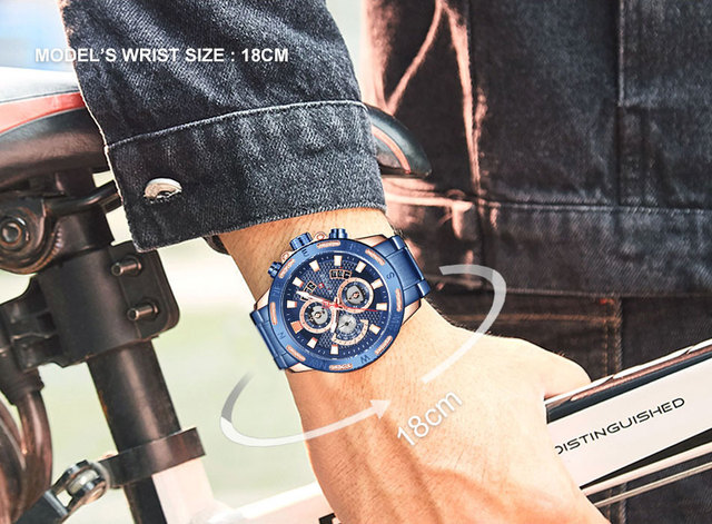 Nowy zegarek męski NAVIFORCE sportowy na co dzień ze stali nierdzewnej, odporny na wstrząsy, wodoodporny, z alarmem, kalendarzem i datą - Wianko - 4