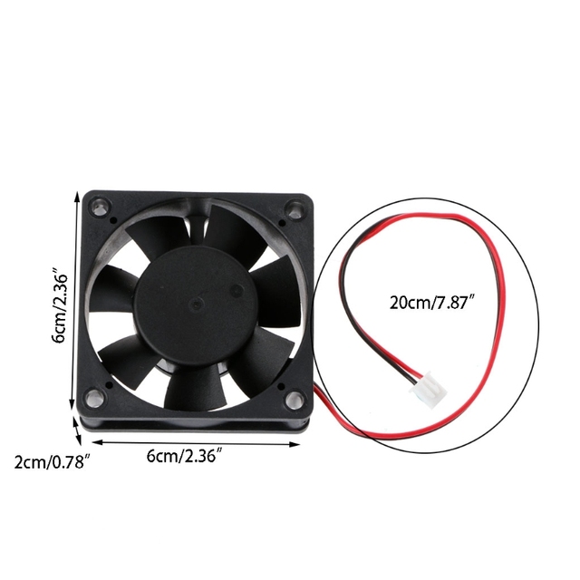 Wentylator chłodzący 6020 Q1JC 60mm x 60mm × 20mm DC 12V 2-Pin, bezszczotkowy, osiowy do CPU PC, część i akcesorium do drukarek 3D - Wianko - 3