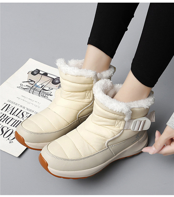 Damskie buty zimowe do kostki - Marka Moda, ciepłe pluszowe, wodoodporne, duży rozmiar 35-42 - Wianko - 16