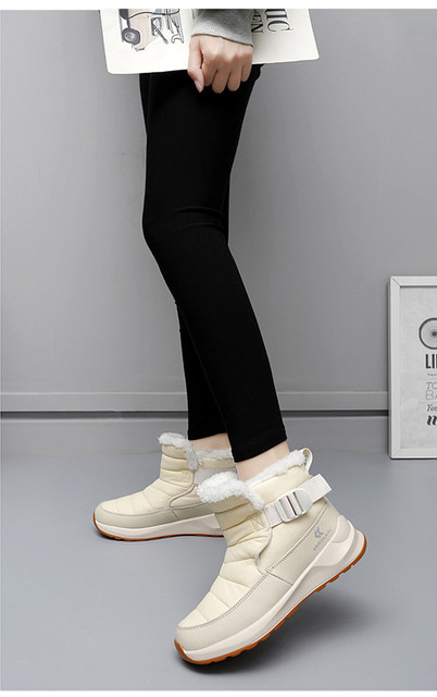 Damskie buty zimowe do kostki - Marka Moda, ciepłe pluszowe, wodoodporne, duży rozmiar 35-42 - Wianko - 13
