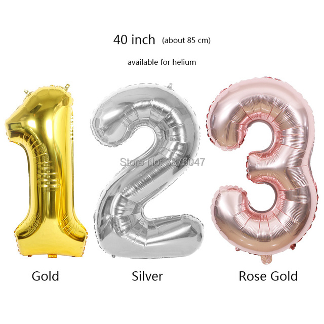 40 calowe cyfrowe balony różowe złoto srebro z numerami od 0 do 9 do dekoracji urodzinowych, rocznicowych i innych przyjęć - Wianko - 4