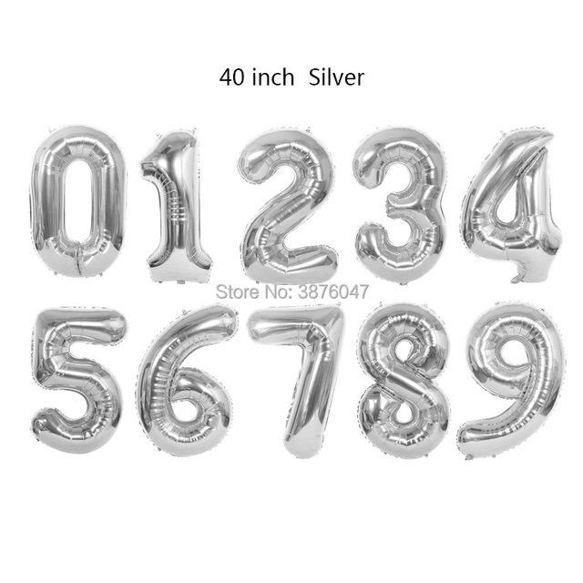 40 calowe cyfrowe balony różowe złoto srebro z numerami od 0 do 9 do dekoracji urodzinowych, rocznicowych i innych przyjęć - Wianko - 2