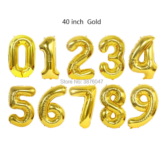 40 calowe cyfrowe balony różowe złoto srebro z numerami od 0 do 9 do dekoracji urodzinowych, rocznicowych i innych przyjęć - Wianko - 1