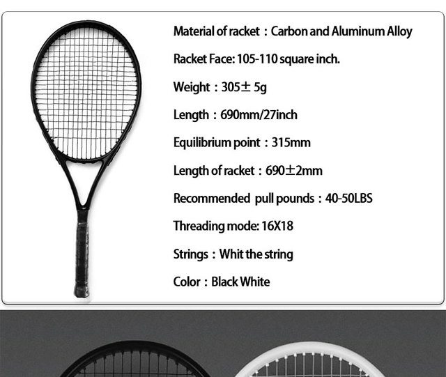 Ultralekka rakieta tenisowa 40-50 LBS z torbą na ramię - Wianko - 1
