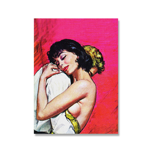 Plakat artystyczny Vintage Fashion Movie Sexy Lovers Pulp Cover z wydrukiem na płótnie, idealny do dekoracji sypialni - Wianko - 13