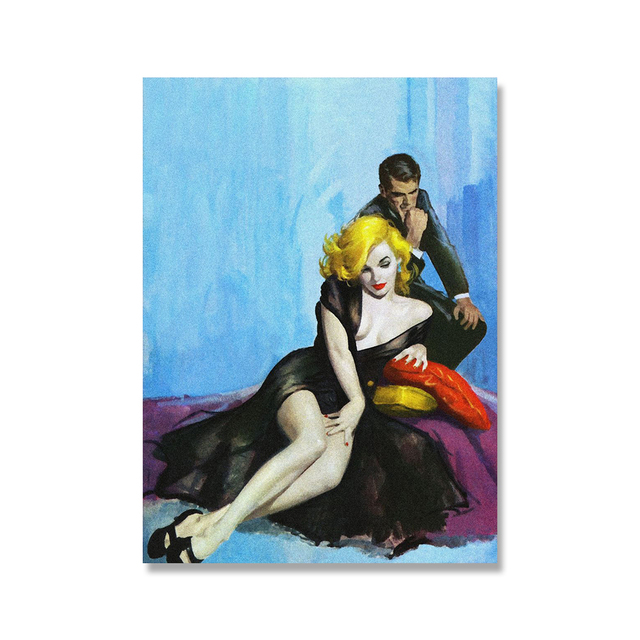 Plakat artystyczny Vintage Fashion Movie Sexy Lovers Pulp Cover z wydrukiem na płótnie, idealny do dekoracji sypialni - Wianko - 12