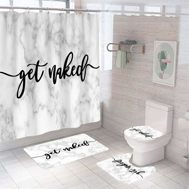 Marmurowe zasłony prysznicowe zmywalne, luksusowe zestawy łazienkowe - Wianko - 15
