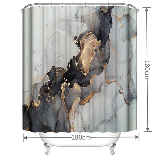 Marmurowe zasłony prysznicowe zmywalne, luksusowe zestawy łazienkowe - Wianko - 3