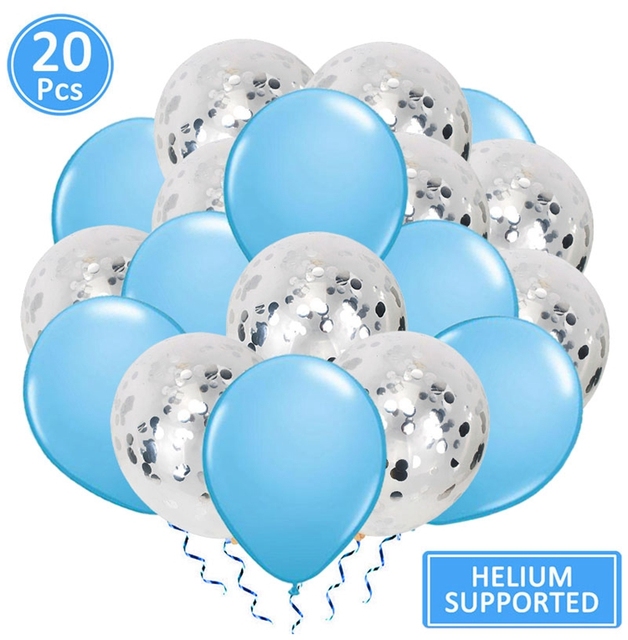 Niebieskie srebrne foliowe cyfry banner dekoracyjny na pierwsze urodziny chłopca z balonami, 1 roczne dostawy - Wianko - 6