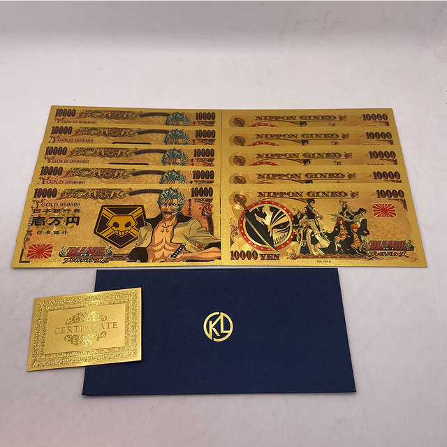 Wybielacz pozłacanych monet japońskich i banknotów Anime: 5 rodzajów, kolekcjonerski wybór do dekoracji domu - Wianko - 4