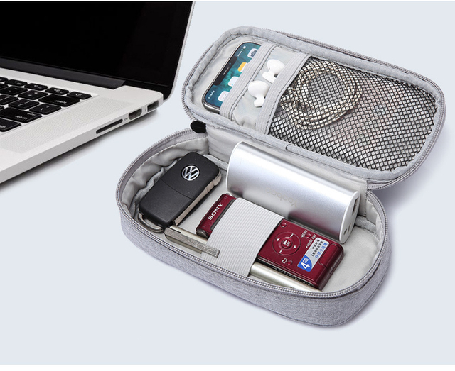 Miękka torba podróżna z twardym dyskiem, ładowarka do telefonu komórkowego, GPS, adapter, organizer na ładowarki i kable USB, power bank, radio FM - Wianko - 12