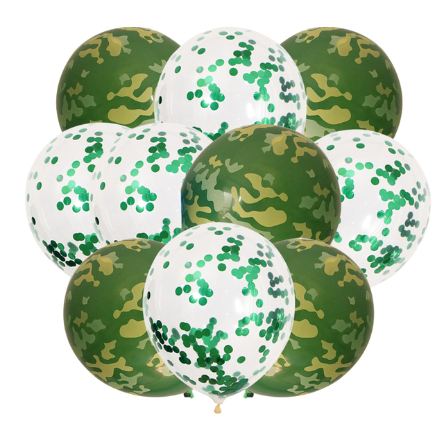 Kamuflaż wojskowy - dekoracja imprezy tematycznej z balonami w kształcie czołgu i banerem Happy Birthday dla dzieci w wieku przedszkolnym i przedszkolnym oraz strażnika armii - zaopatrzenie firm w balony - Wianko - 5