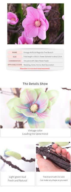 Łuk ślubny Magnolia z dekoracją ściany - kwiatowy stroik z wiankiem z bluszczu, gałęziami kwiatów garlandu i wiszących girlandach - Wianko - 5