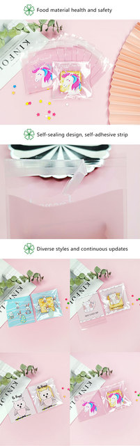 Torba celofanowa z 50 różowymi paskami kotków na motocyklach dla dzieci - idealna do pakowania prezentów i przekąsek - Wianko - 3