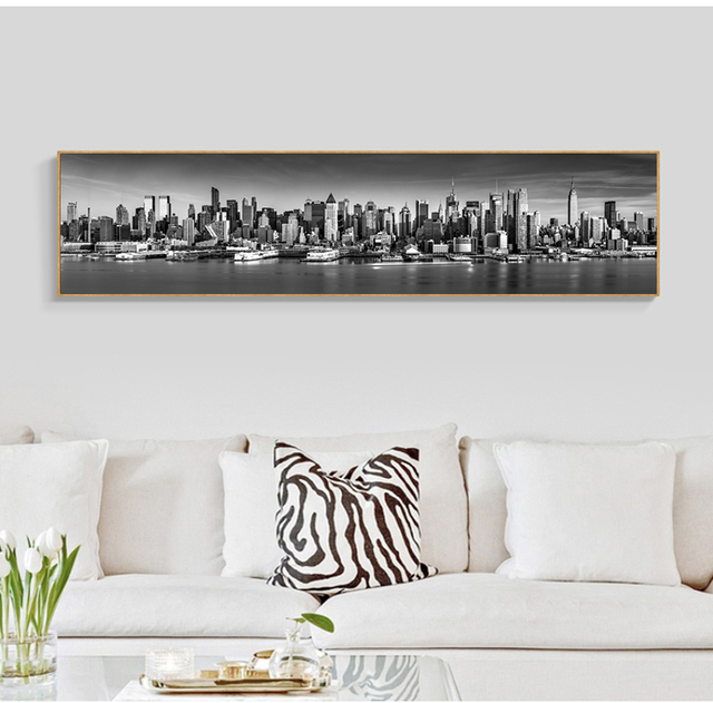 Nowojorski krajobraz Wall Art - duże czarno-białe zdjęcie na płótnie do salonu i dekoracji domu [HD] - Wianko - 20