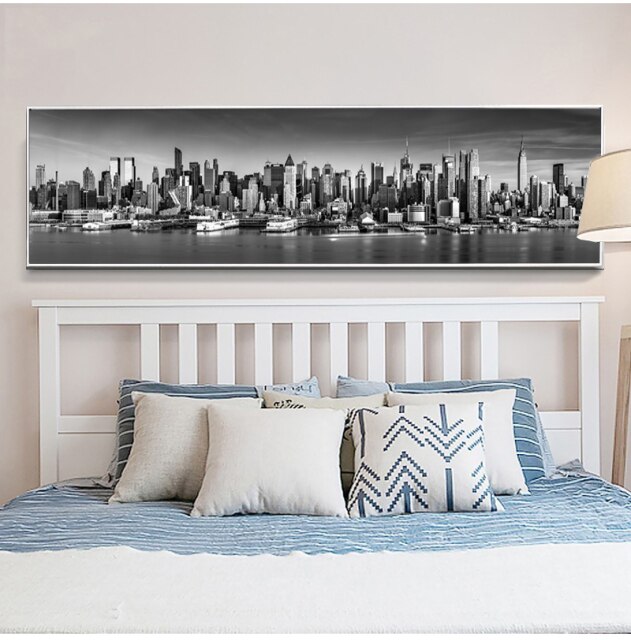 Nowojorski krajobraz Wall Art - duże czarno-białe zdjęcie na płótnie do salonu i dekoracji domu [HD] - Wianko - 3