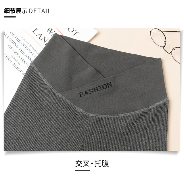 Spodnie capri ciążowe z nisko profilowaną talią, wykonane z bawełny - na co dzień i jesień, dla komfortu i stylu w trakcie ciąży - Wianko - 8