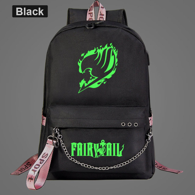 Zielony plecak z motywem Fairy Tail - nowoczesny plecak z świetlistym nadrukiem, idealny dla chłopców, dziewcząt i dzieci - Wianko - 8