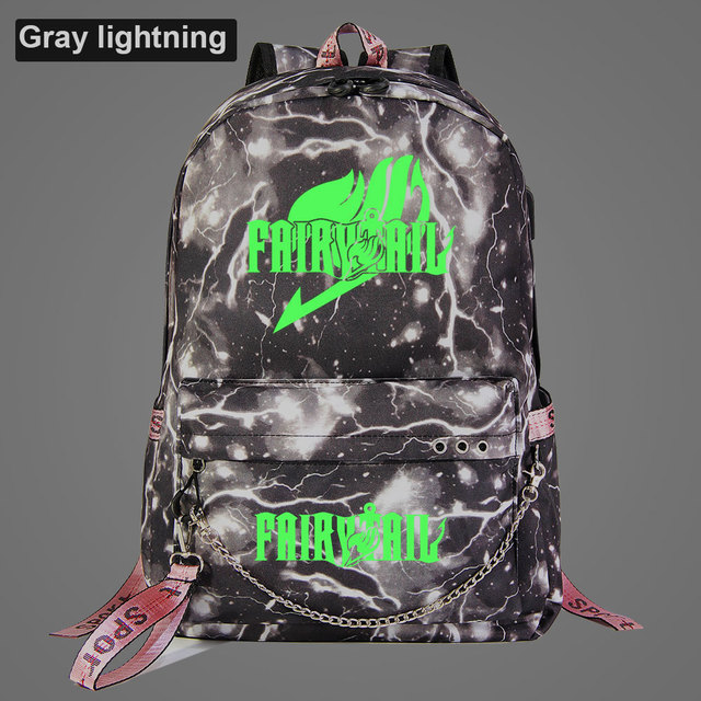 Zielony plecak z motywem Fairy Tail - nowoczesny plecak z świetlistym nadrukiem, idealny dla chłopców, dziewcząt i dzieci - Wianko - 12