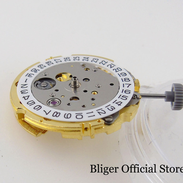 Złoty automatyczny zegarek marki MIYOTA z datą 26mm * 7.5mm, 21 klejnotów, nie drugi Hack - Wianko - 4