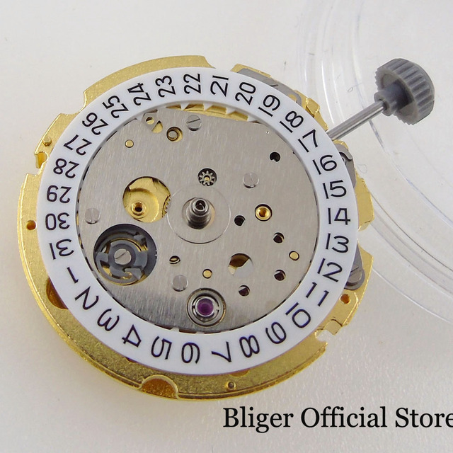 Złoty automatyczny zegarek marki MIYOTA z datą 26mm * 7.5mm, 21 klejnotów, nie drugi Hack - Wianko - 5