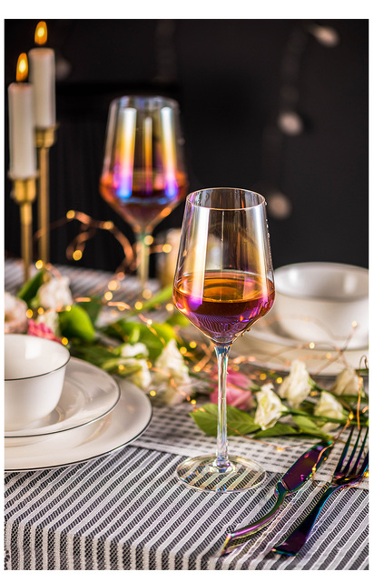 Zestaw 2 kreatywnych kieliszków do wina: kolorowe, szklane, szampanowe, dekoracyjne, kryształowe - idealne na urodziny i prezenty - Wianko - 9