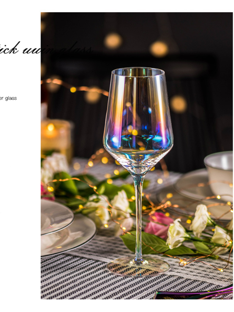 Zestaw 2 kreatywnych kieliszków do wina: kolorowe, szklane, szampanowe, dekoracyjne, kryształowe - idealne na urodziny i prezenty - Wianko - 4