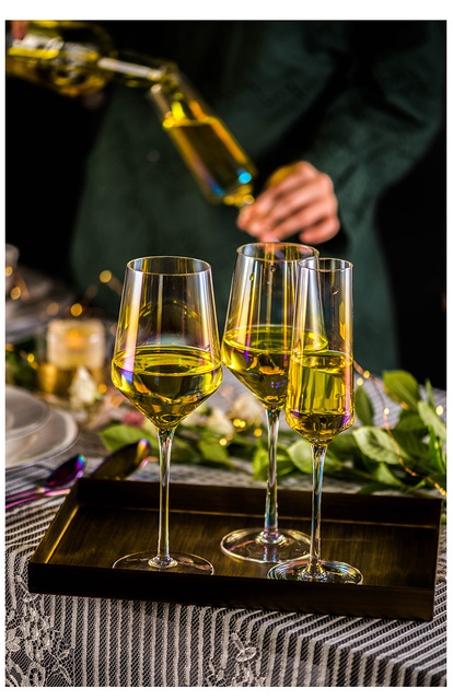 Zestaw 2 kreatywnych kieliszków do wina: kolorowe, szklane, szampanowe, dekoracyjne, kryształowe - idealne na urodziny i prezenty - Wianko - 5